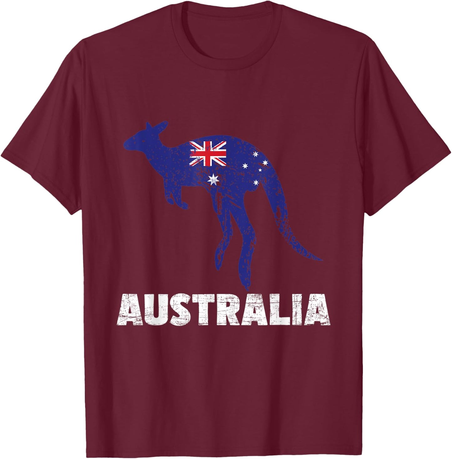 Mother And Baby Kangaroo - Marsupial Australia Animal Lover T-Shirt - T-Shirt | Maroon