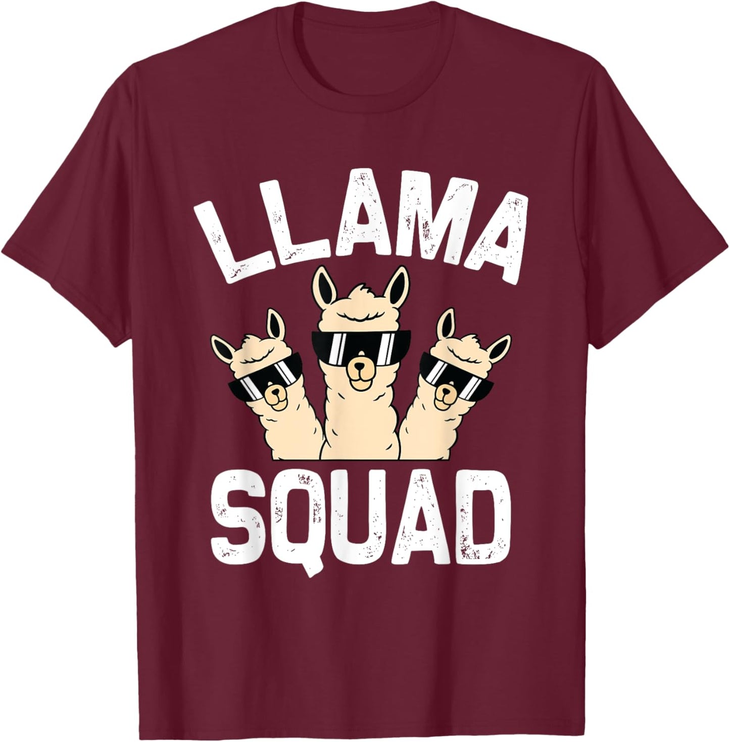 Funny Llama Design Men Women Cute Llama Alpaca Girls Boys T-Shirt - T-Shirt | Maroon