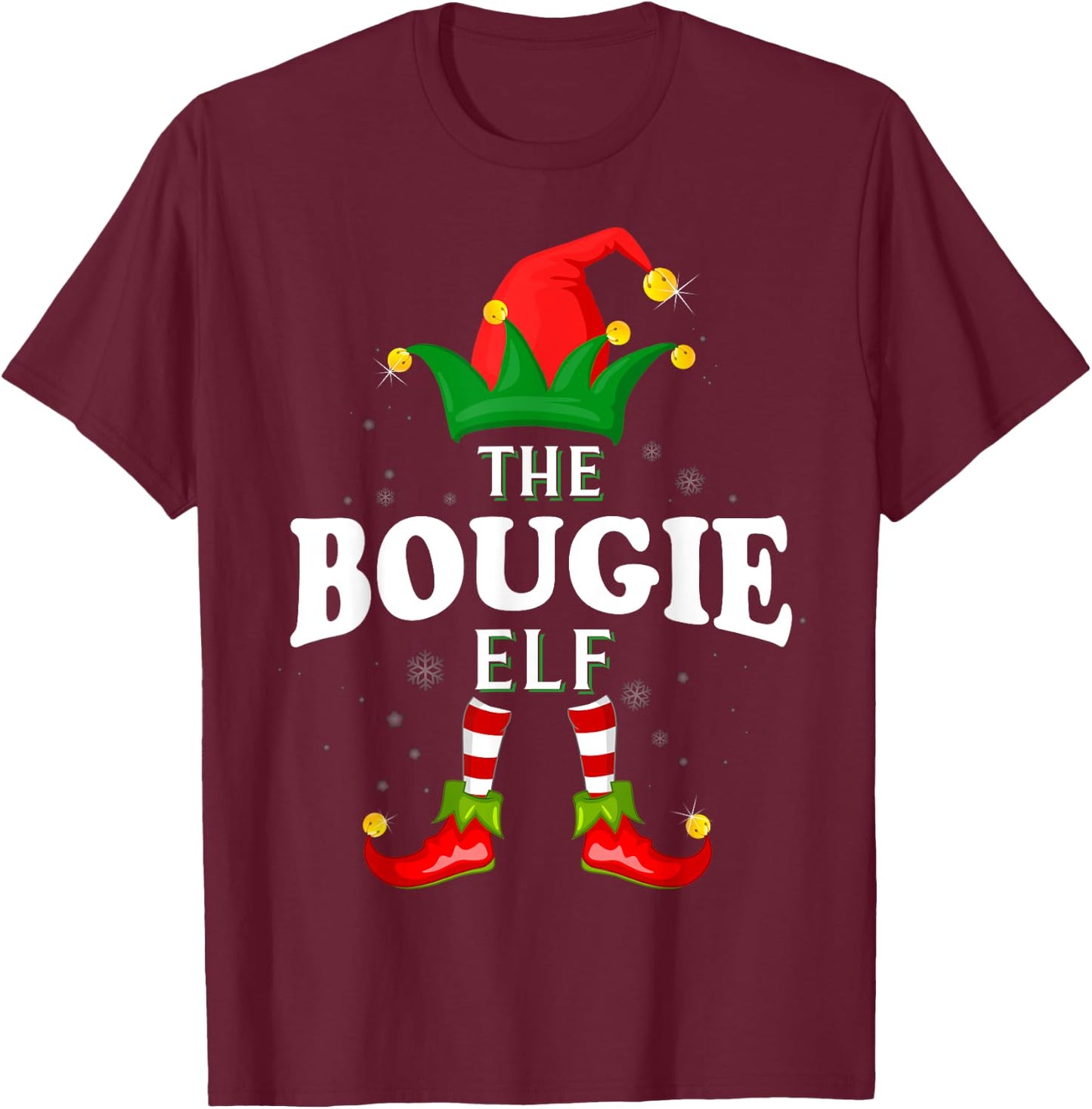 Xmas Bougie Elf Family Matching Christmas Pajama T-Shirt - T-Shirt | Maroon