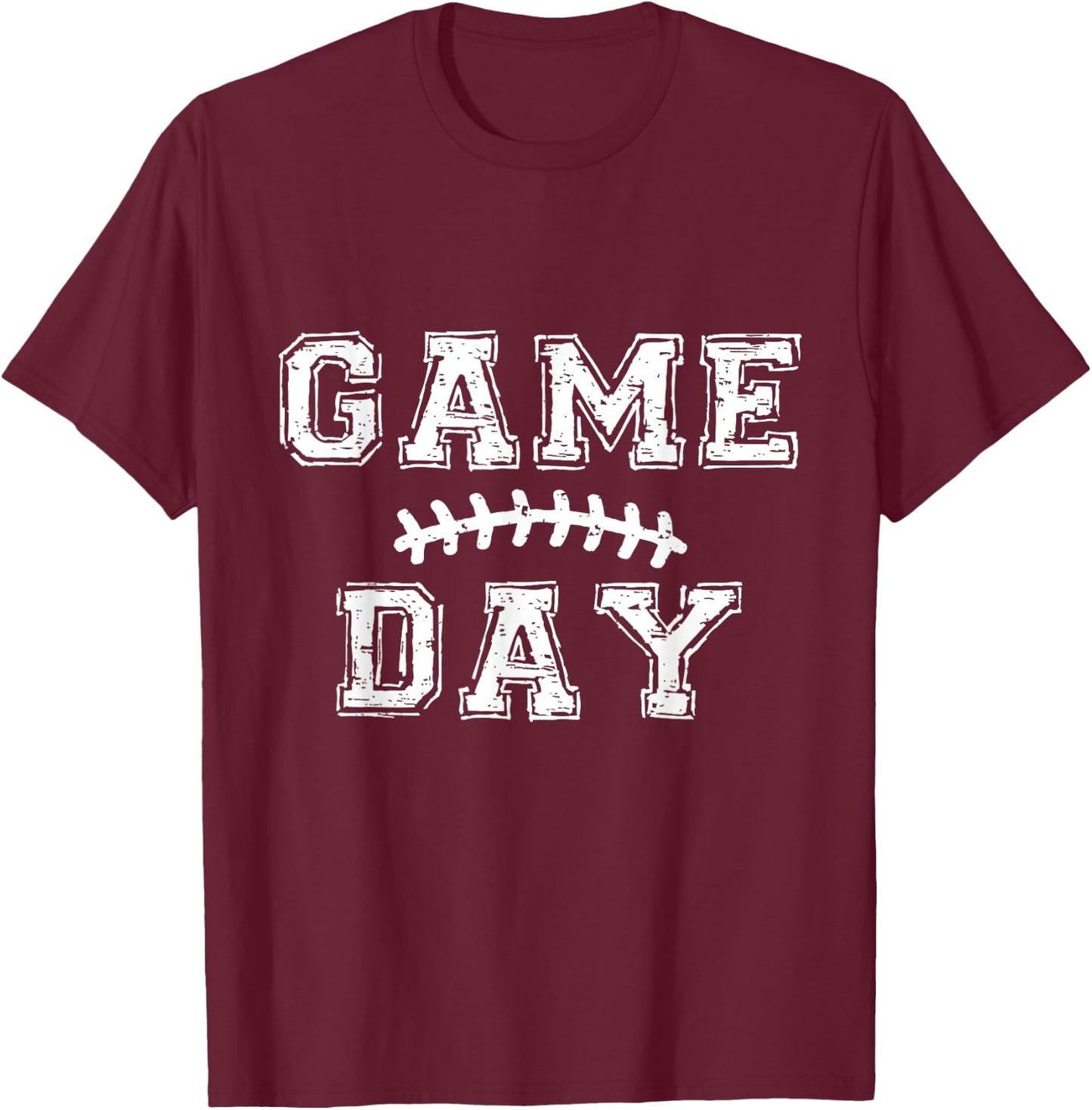 Game Day Football Season Black T-Shirt - T-Shirt | Maroon