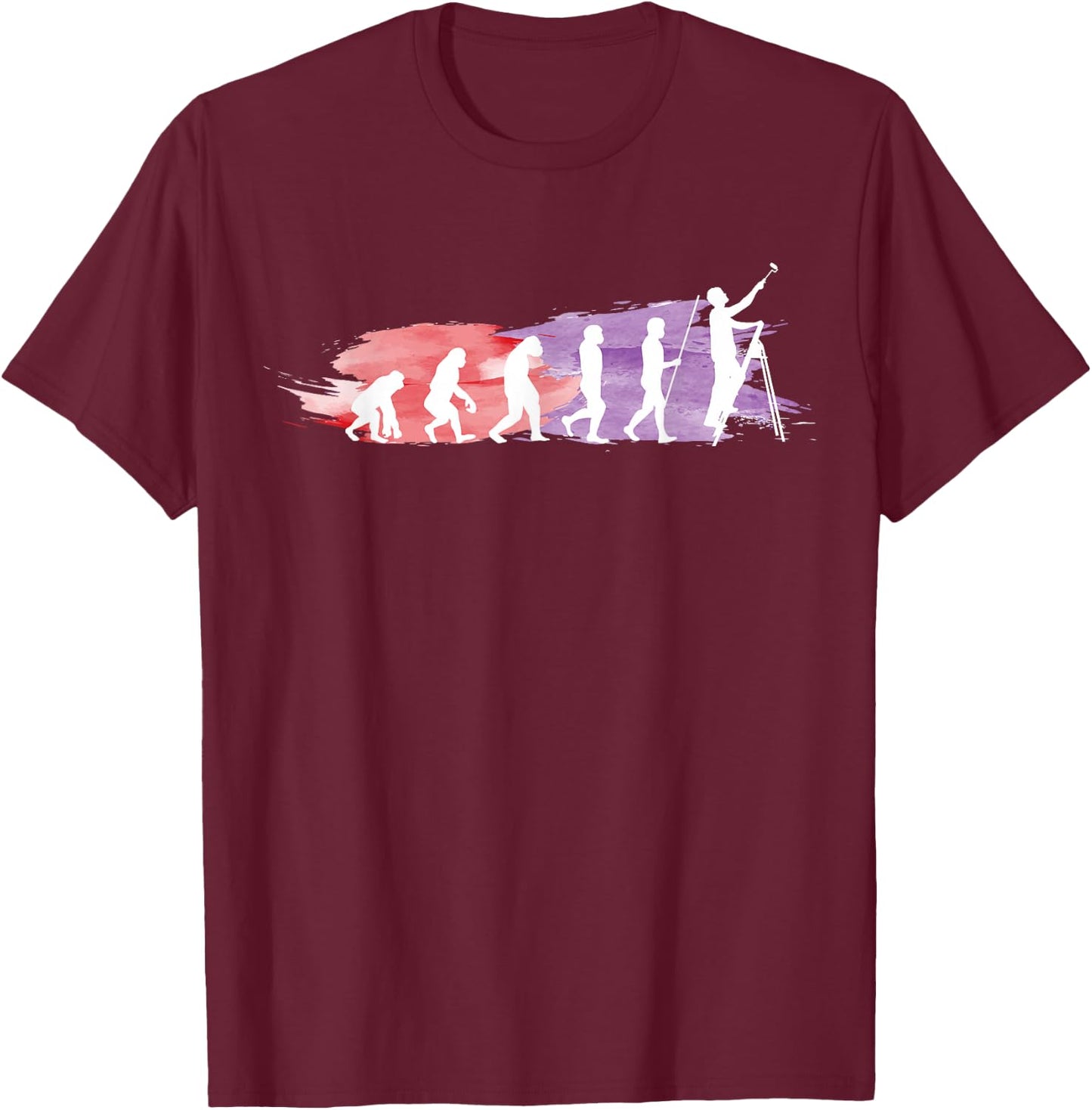 Painter Evolution | Funny Gift Painters Master Painters T-Shirt - T-Shirt | Maroon