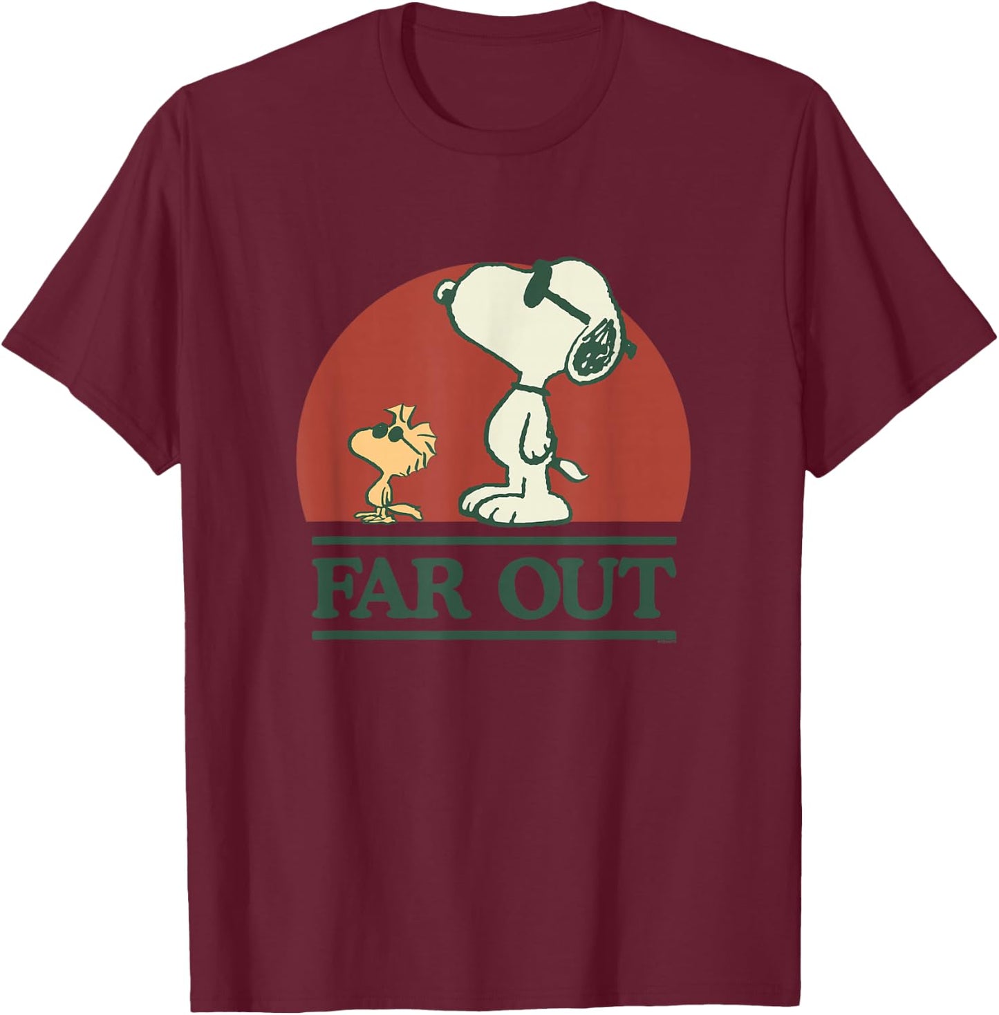 Peanuts - Snoopy Far Out T-Shirt - T-Shirt | Maroon