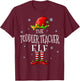 The Toddler Teacher Elf Squad Xmas Groupe Matching Christmas T-Shirt - T-Shirt | Maroon