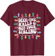 Deck The Halls And Not Your Sibling Christmas Light T-Shirt - T-Shirt | Maroon