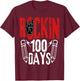 100 Days of School Rock N Roll Music Guitar T-Shirt - T-Shirt | Maroon