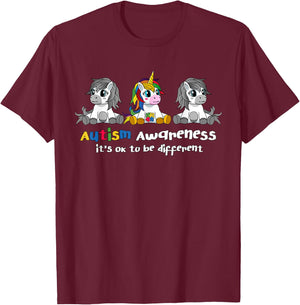 Autism Awareness Shirt - It's OK To Be Different Women T-Shirt - T-Shirt | Maroon