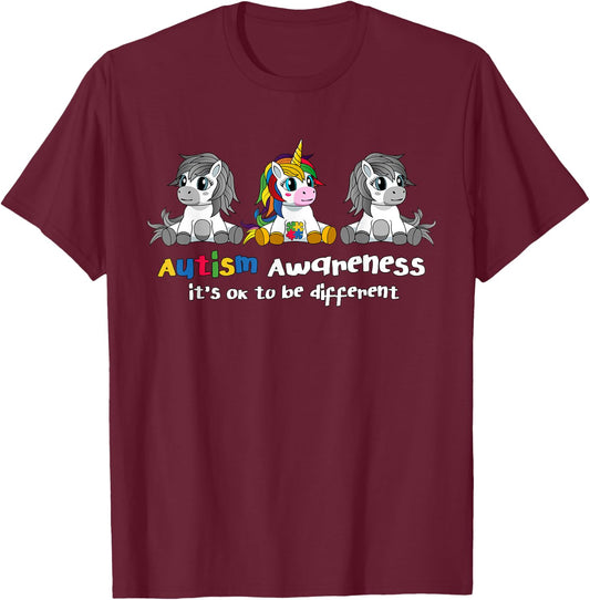 Autism Awareness Shirt - It's OK To Be Different Women T-Shirt - T-Shirt | Maroon