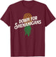 Down for Shenanigans - Swinger Couple Upside Down Pineapple T-Shirt - T-Shirt | Maroon