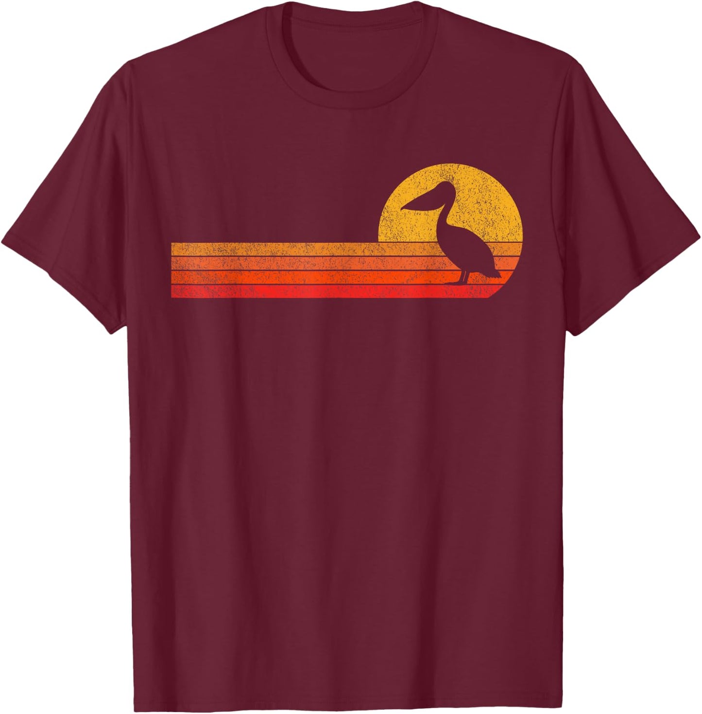 Retro Pelican Lover Funny Pelican Vintage T-Shirt - T-Shirt | Maroon