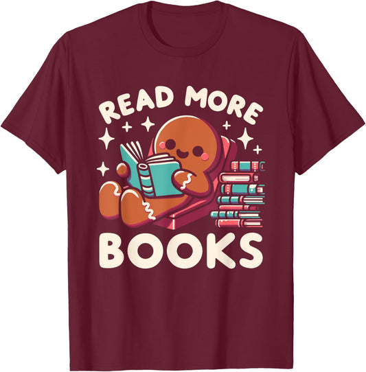 Christmas Teacher Read More Books Funny Women T-Shirt - T-Shirt | Maroon