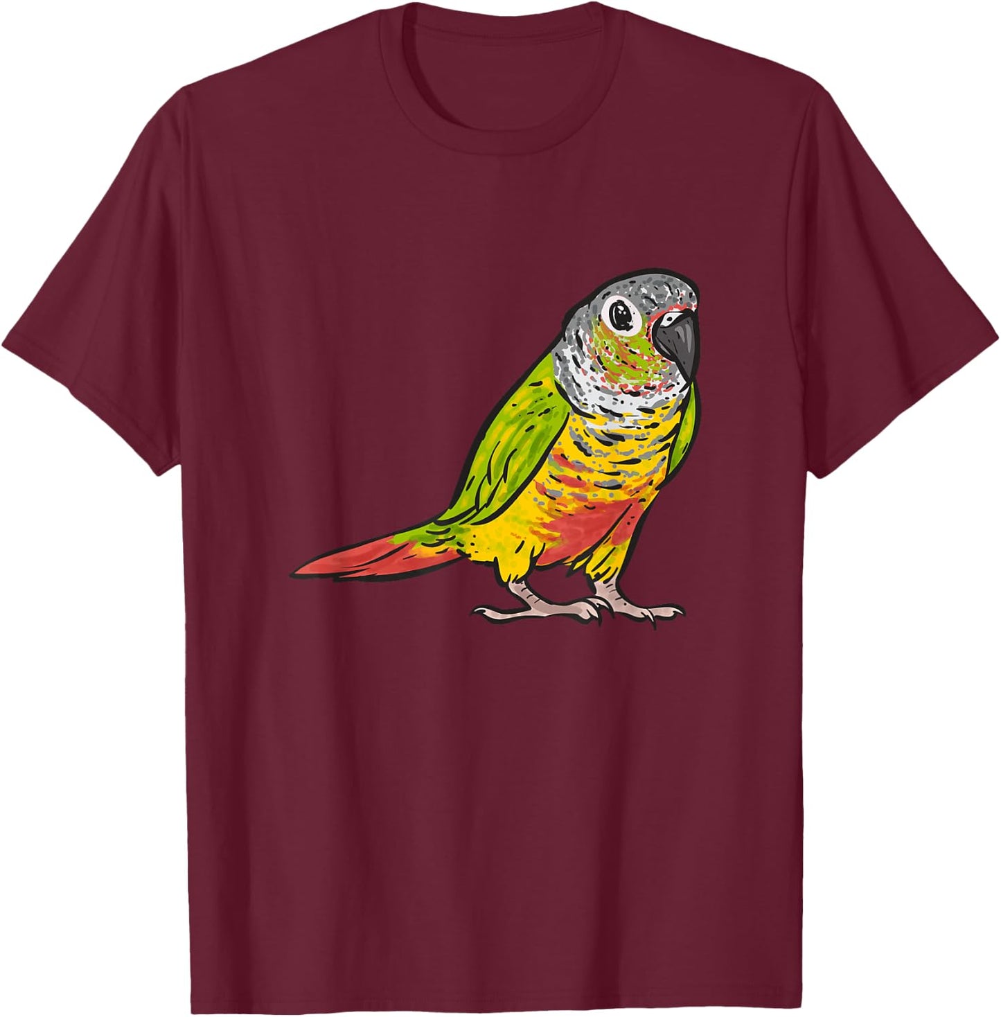 Green Cheek Conure Parrot Bird Conure T-Shirt - T-Shirt | Maroon