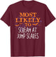 Most Likely To Halloween Scream At Jump Scares Matching T-Shirt - T-Shirt | Maroon