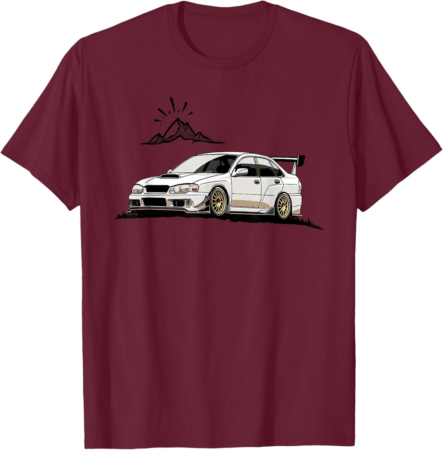 JDM Rally Racer Japanese Modified Race Car T-Shirt - T-Shirt | Maroon