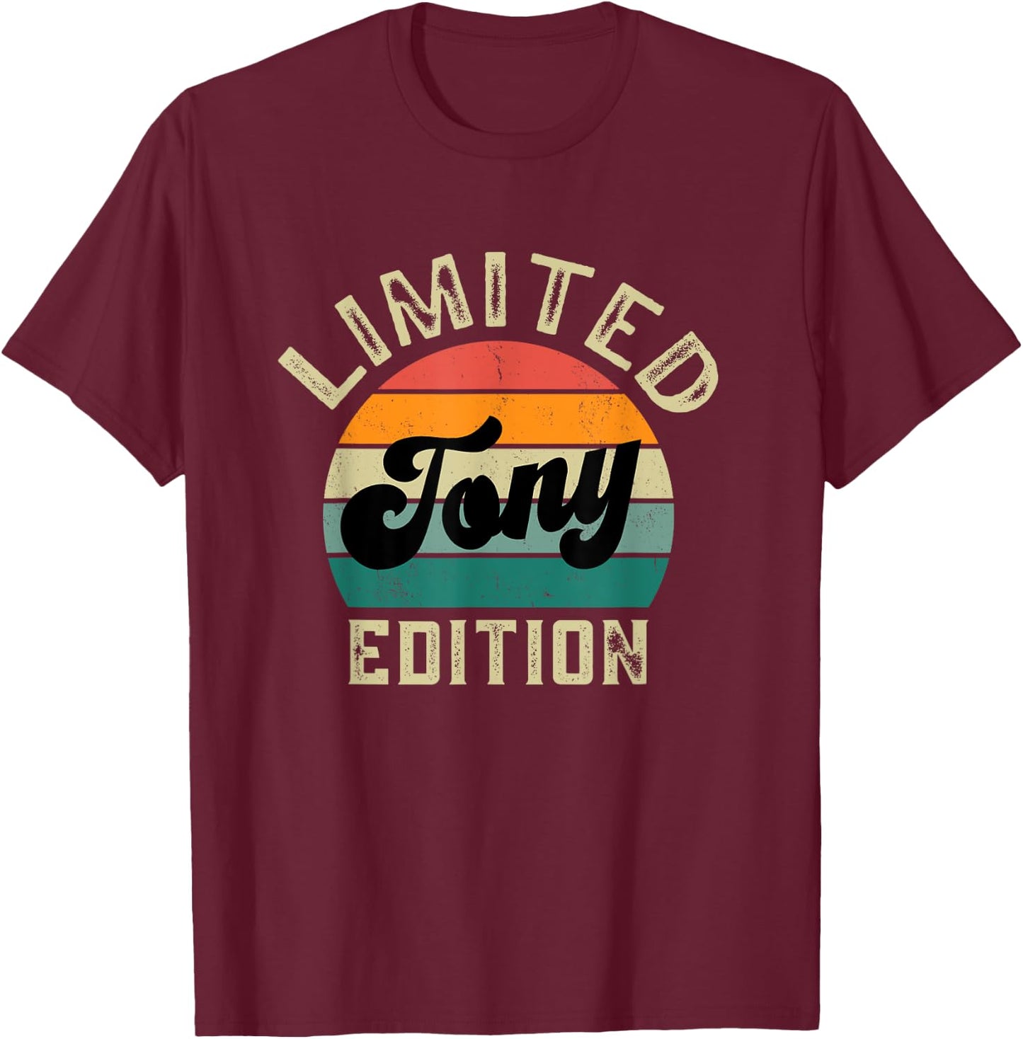 Retro TONY Vintage Gifts Funny Personalized First Name Idea T-Shirt - T-Shirt | Maroon