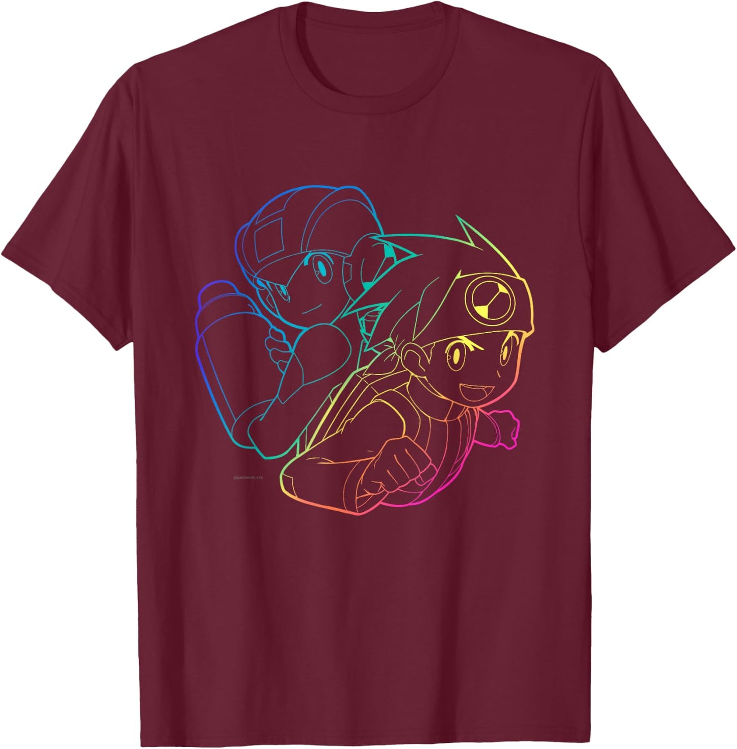 Mega Man Battle Network Gaming Design T-Shirt - T-Shirt | Maroon
