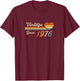 Vintage Born in 1976 Birthday Ladies T-Shirt - T-Shirt | Maroon