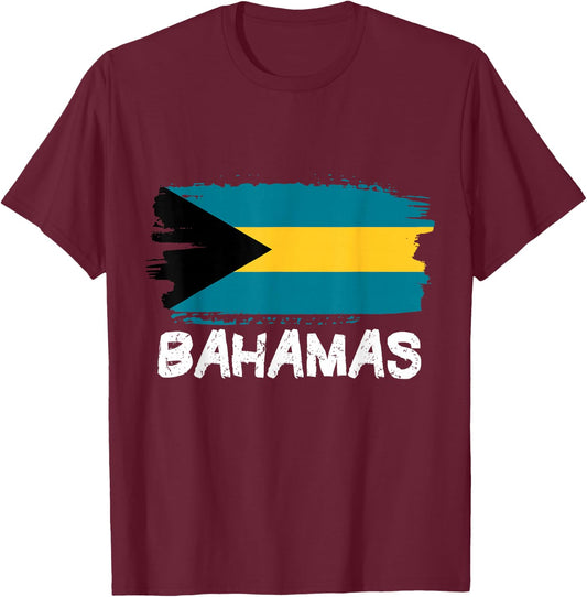 Cool Bahamas Flag T-Shirt - T-Shirt | Maroon