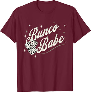 Bunco Babe. Stylish Bunco Night T-Shirt - T-Shirt | Maroon