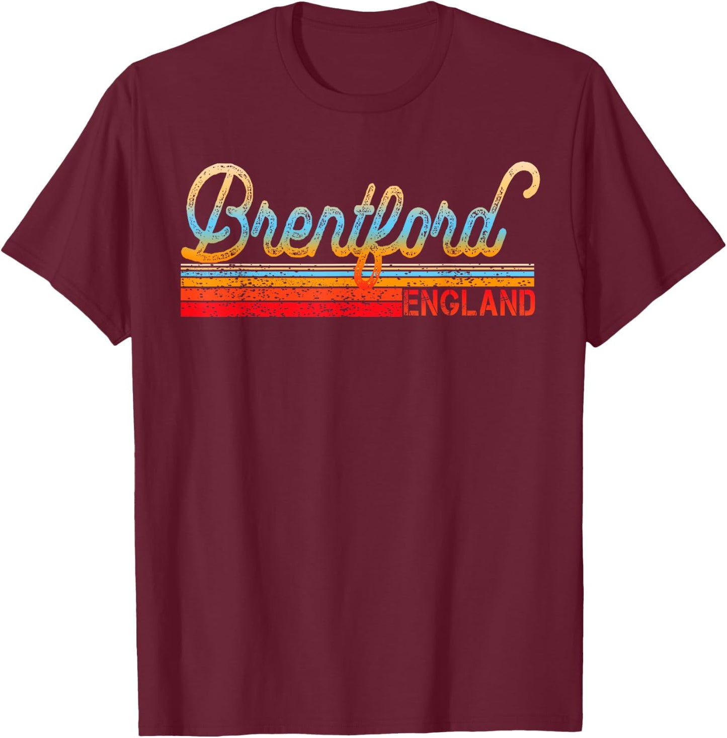 Retro Vintage Brentford- Vintage 80s Style Brentford England T-Shirt - T-Shirt | Maroon
