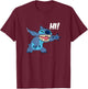 Disney Lilo & Stitch Hi! Funny Stitch Greeting T-Shirt - T-Shirt | Maroon