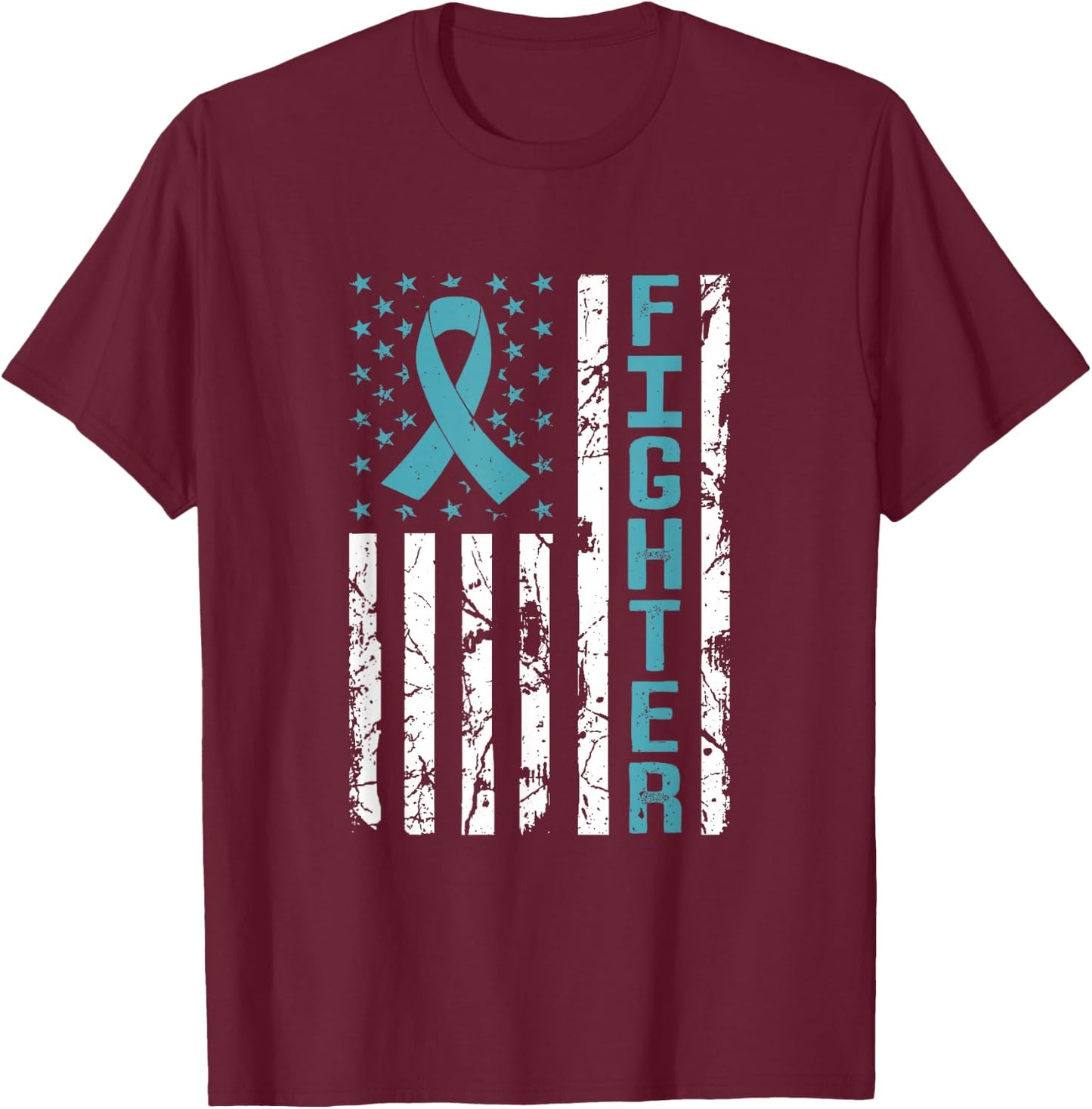 Polycystic Kidney Disease Flag PKD Awareness Warrior T-Shirt - T-Shirt | Maroon
