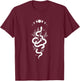 Magic Boho Snake with Moon Phase & Leaves T-Shirt - T-Shirt | Maroon