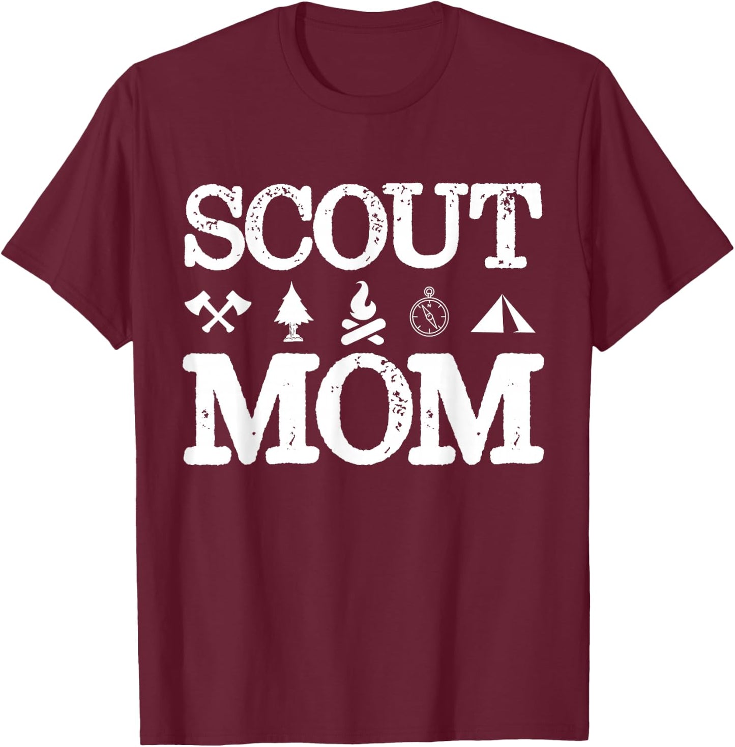 Scout Mom Scouting Troop Supporter Camping Scouting Mom T-Shirt - T-Shirt | Maroon