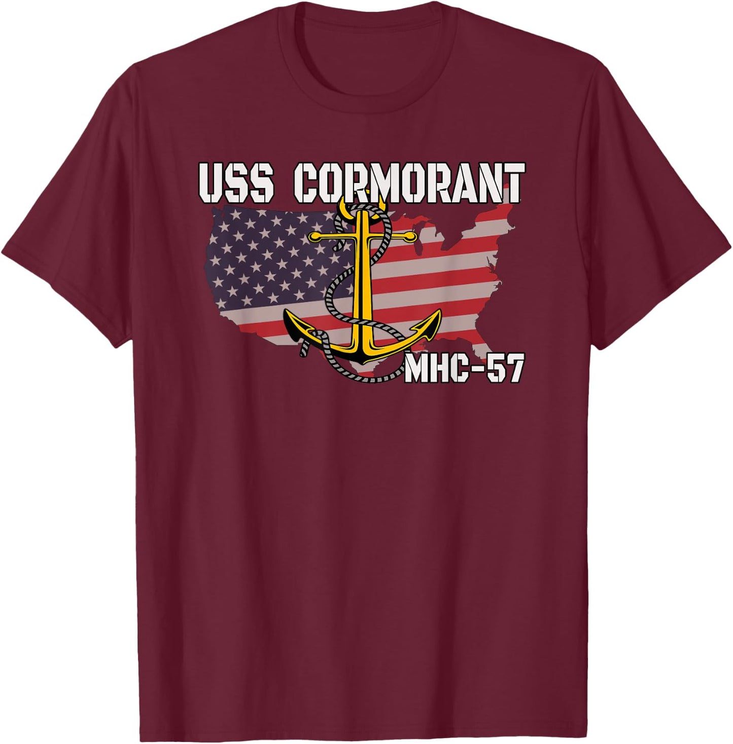 USS Cormorant MHC-57 Coastal Minehunters Veterans Day Father T-Shirt - T-Shirt | Maroon