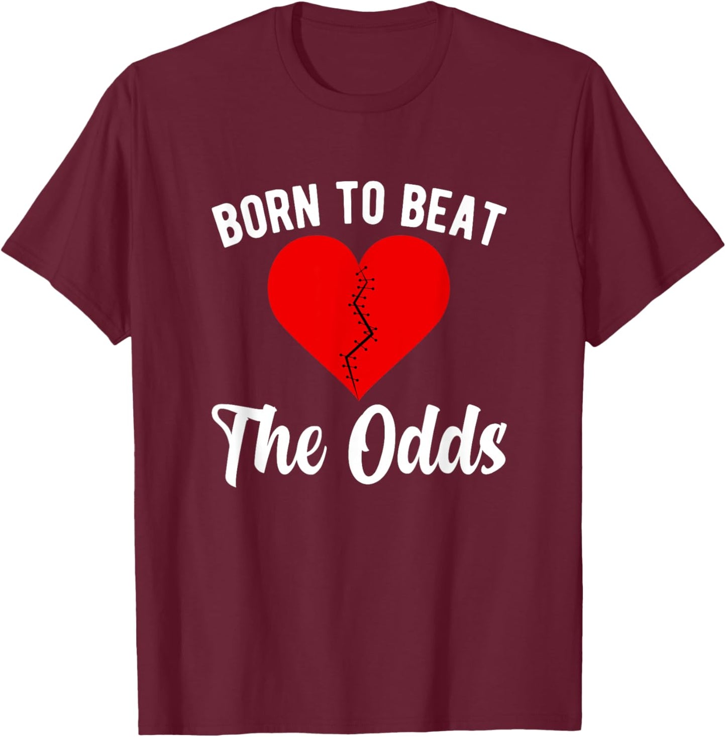 Cute CHD Warrior Congenital Heart Disease Awareness T-Shirt - T-Shirt | Maroon