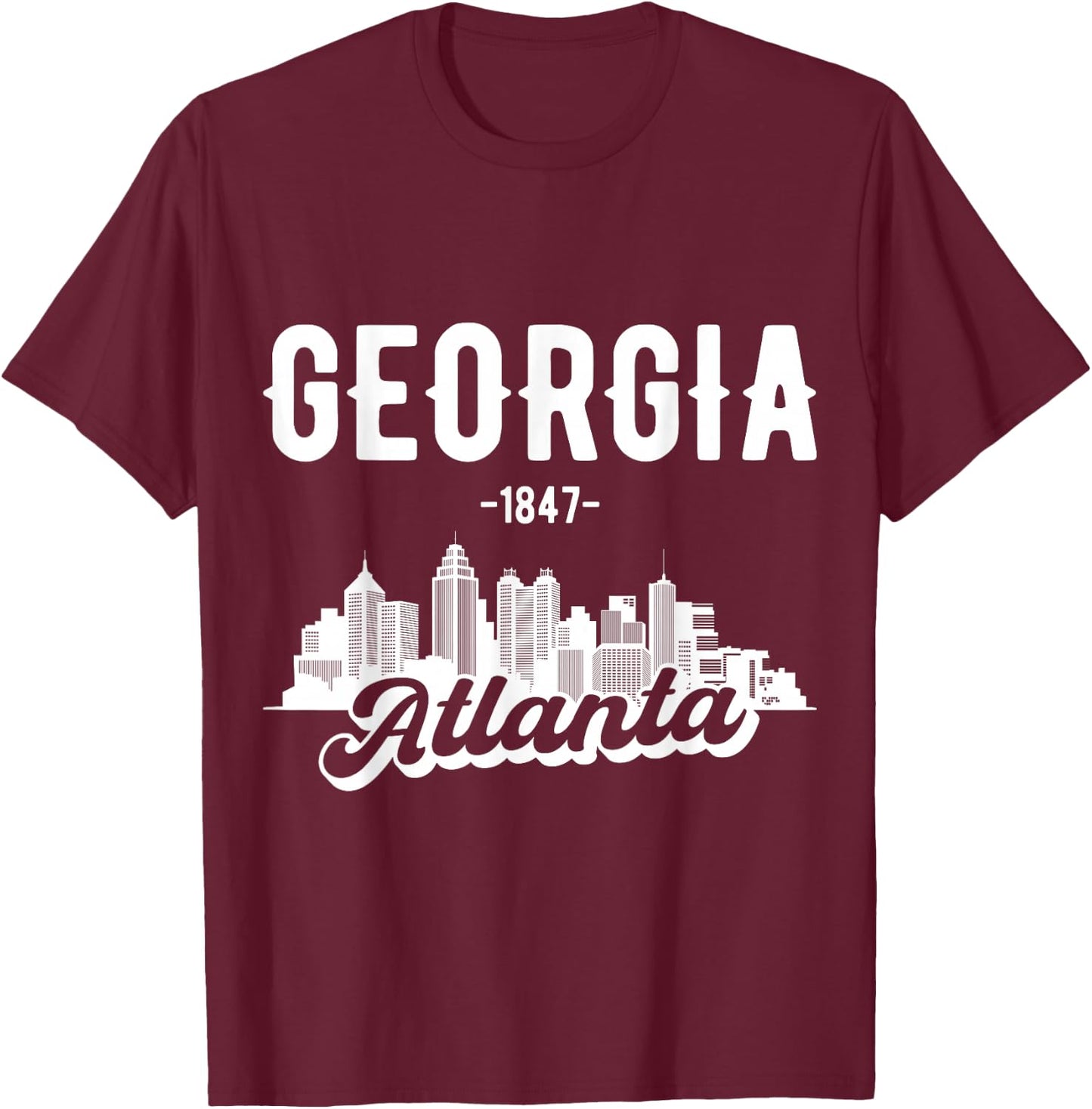 Atlanta Georgia Skyline T-Shirt - T-Shirt | Maroon