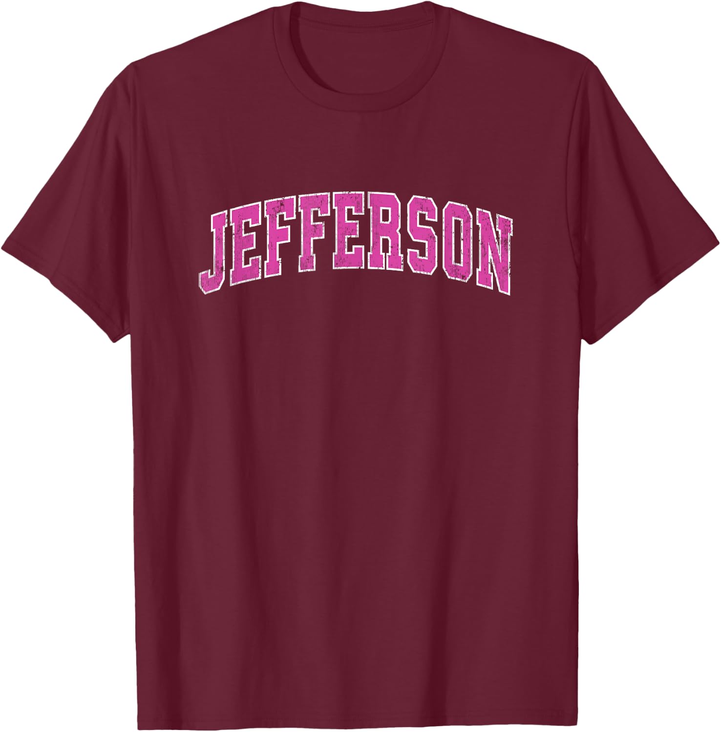Jefferson New Jersey NJ Vintage Sports Design Pink Design T-Shirt - T-Shirt | Maroon