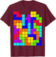 Nerdy Tetrominoes Block Puzzle Video Game Math Teacher Geek T-Shirt - T-Shirt | Maroon