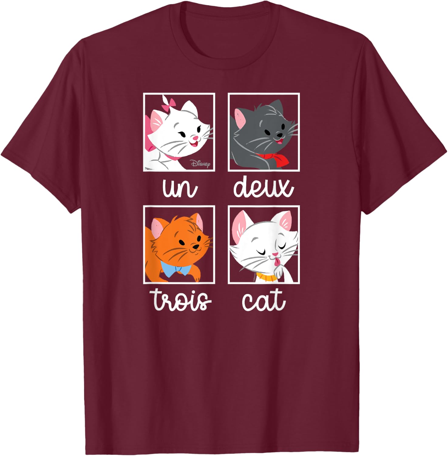 Disney - Un, Deux, Trois, Cat T-Shirt - T-Shirt | Maroon