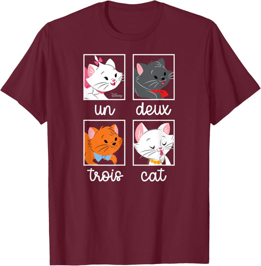 Disney - Un, Deux, Trois, Cat T-Shirt - T-Shirt | Maroon