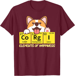 Corgi Elements Tab Of Happiness Funny For Corgi Mom And Dad T-Shirt - T-Shirt | Maroon
