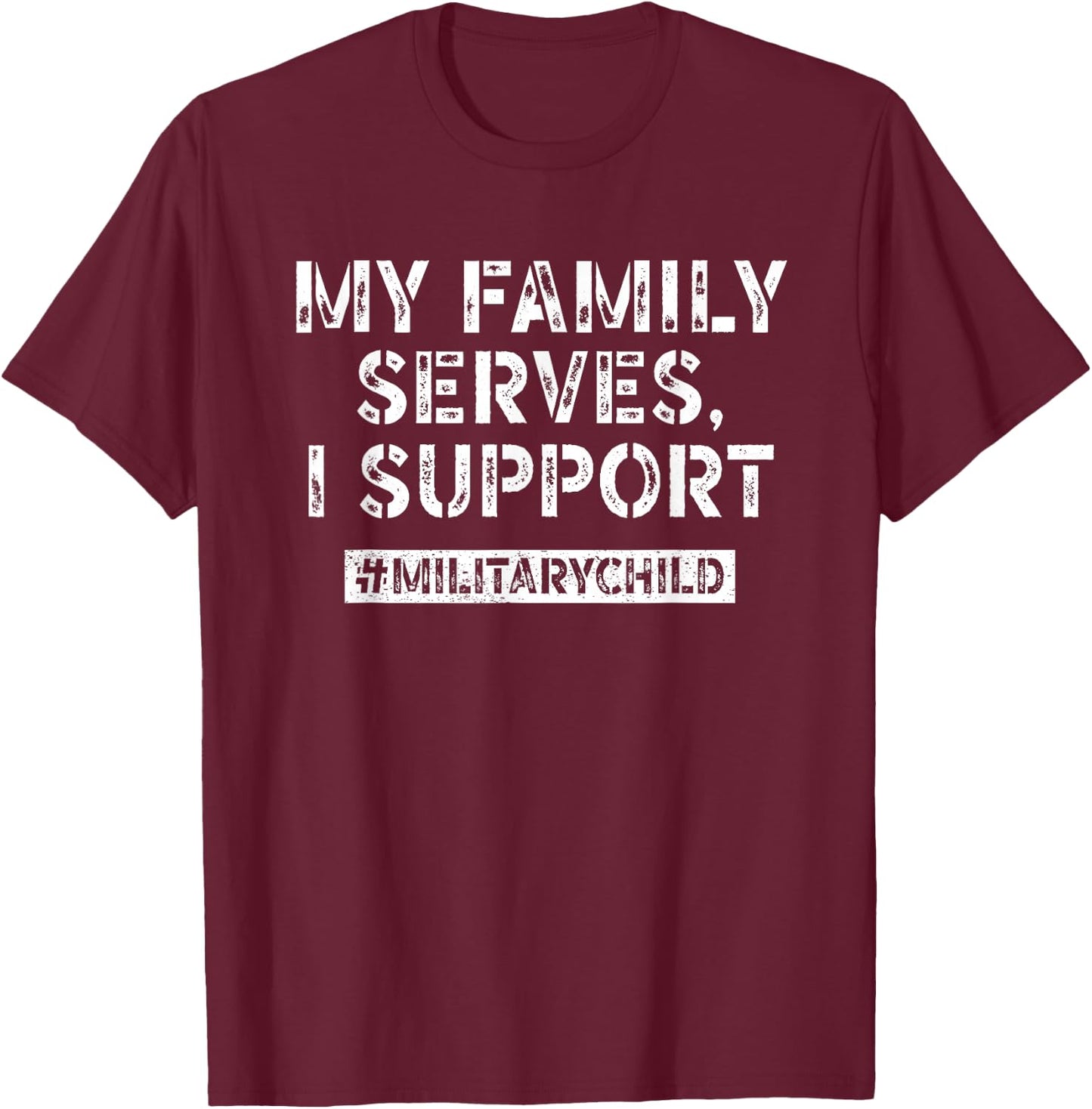 Military Kids Shirt Adult Purple 2024 Month Military Child T-Shirt - T-Shirt | Maroon