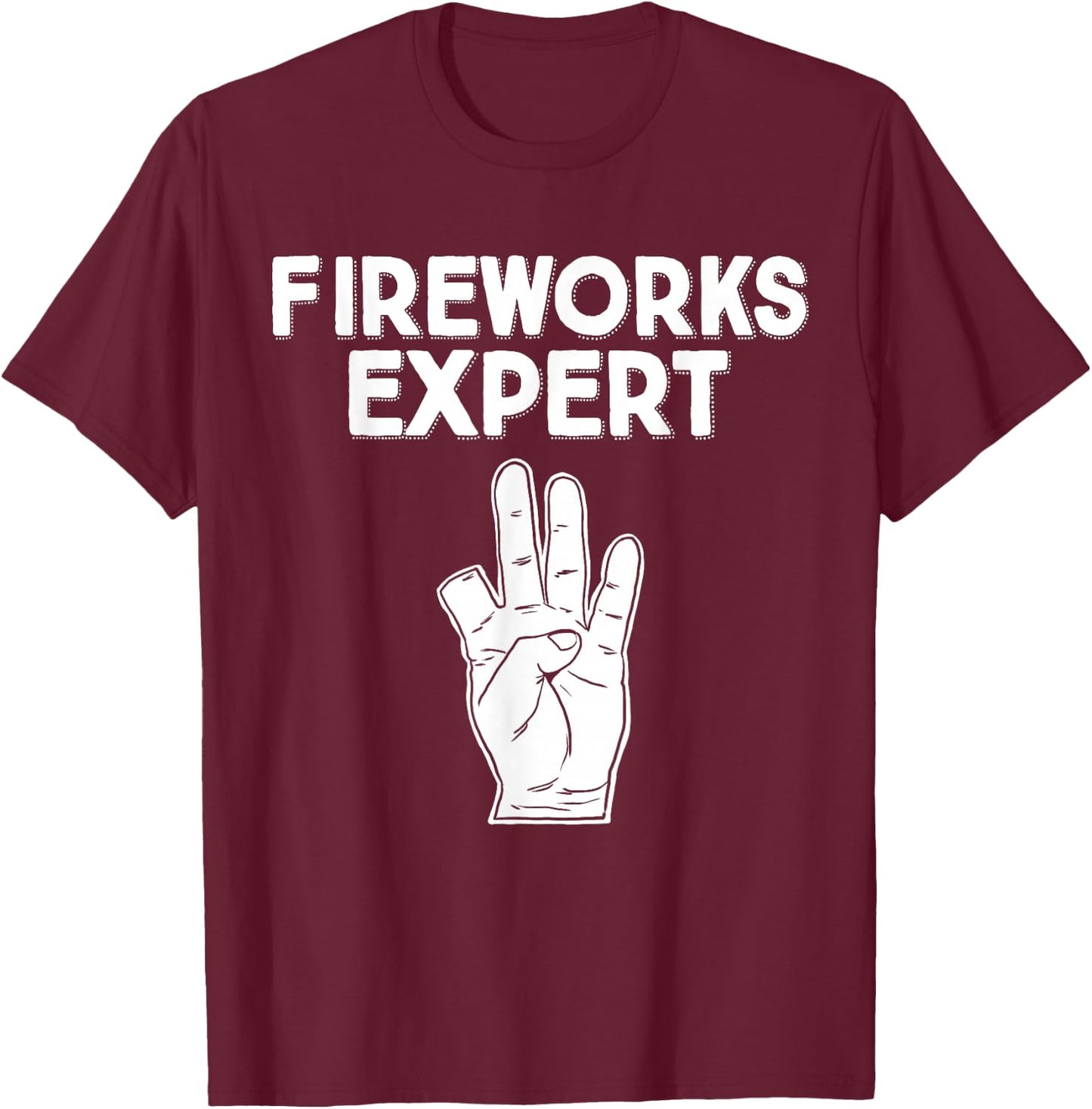Miftees July 4th Fireworks Expert Humorous Black Small T-Shirt - T-Shirt | Maroon