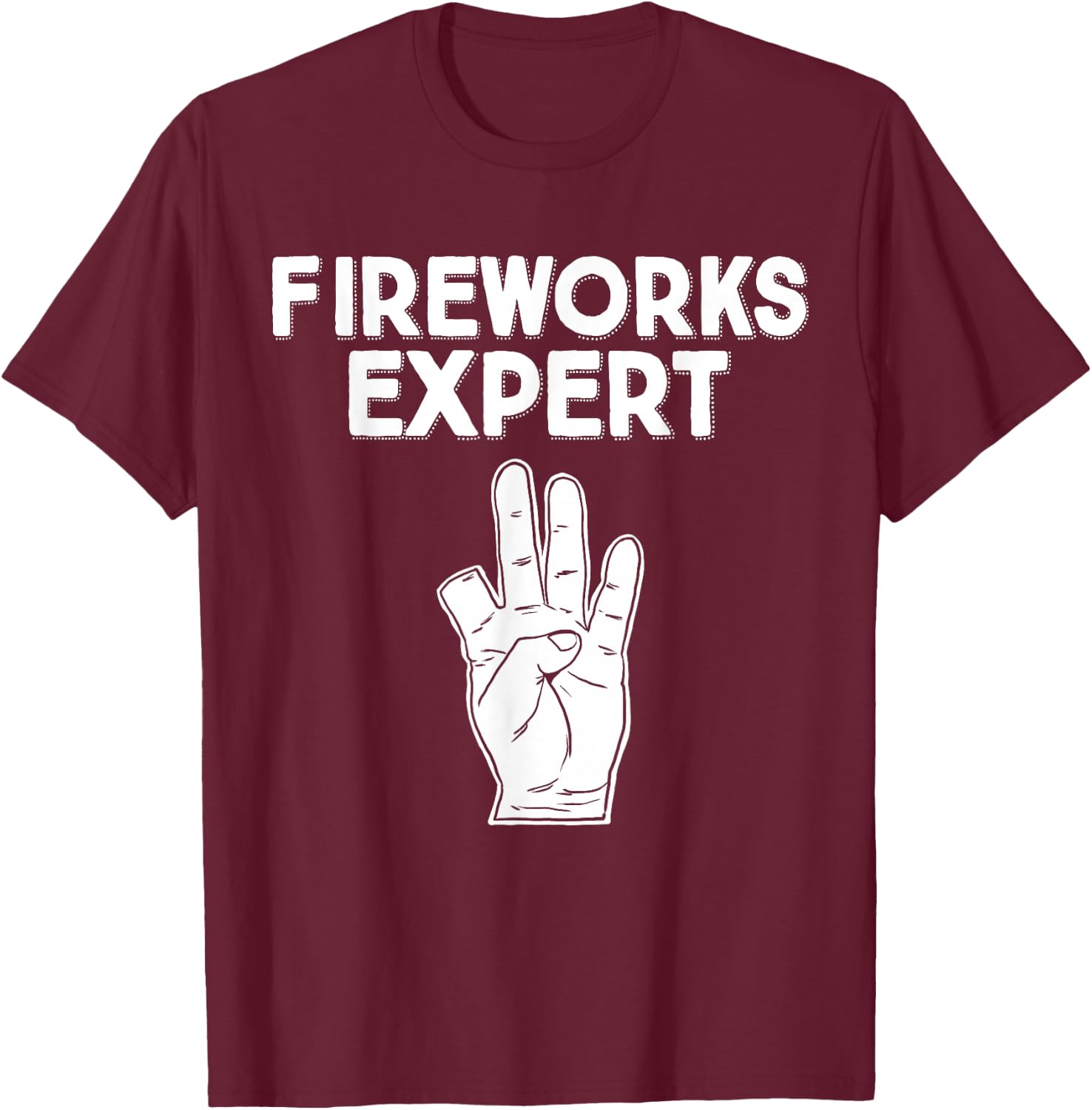 Miftees July 4th Fireworks Expert Humorous Black Small T-Shirt - T-Shirt | Maroon