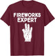Miftees July 4th Fireworks Expert Humorous Black Small T-Shirt - T-Shirt | Maroon