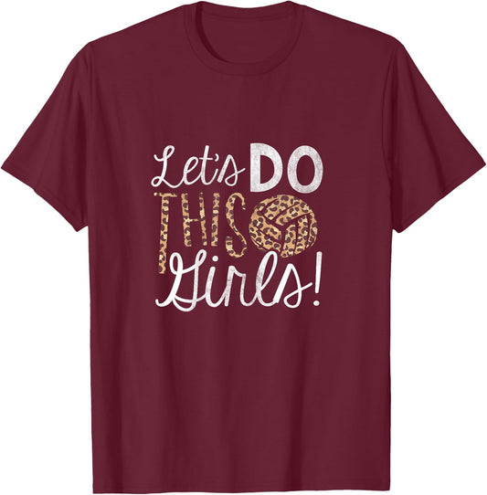 Volleyball Lover Leopard Pattern Women Girls Volleyball T-Shirt - T-Shirt | Maroon