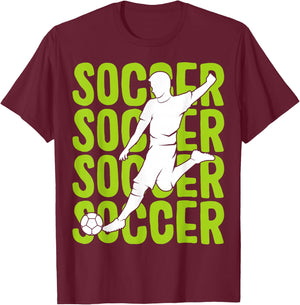 Soccer Boys Men Kids T-Shirt - T-Shirt | Maroon