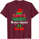 Santa's Favorite Medical Assistant Christmas Elf Squad T-Shirt - T-Shirt | Maroon