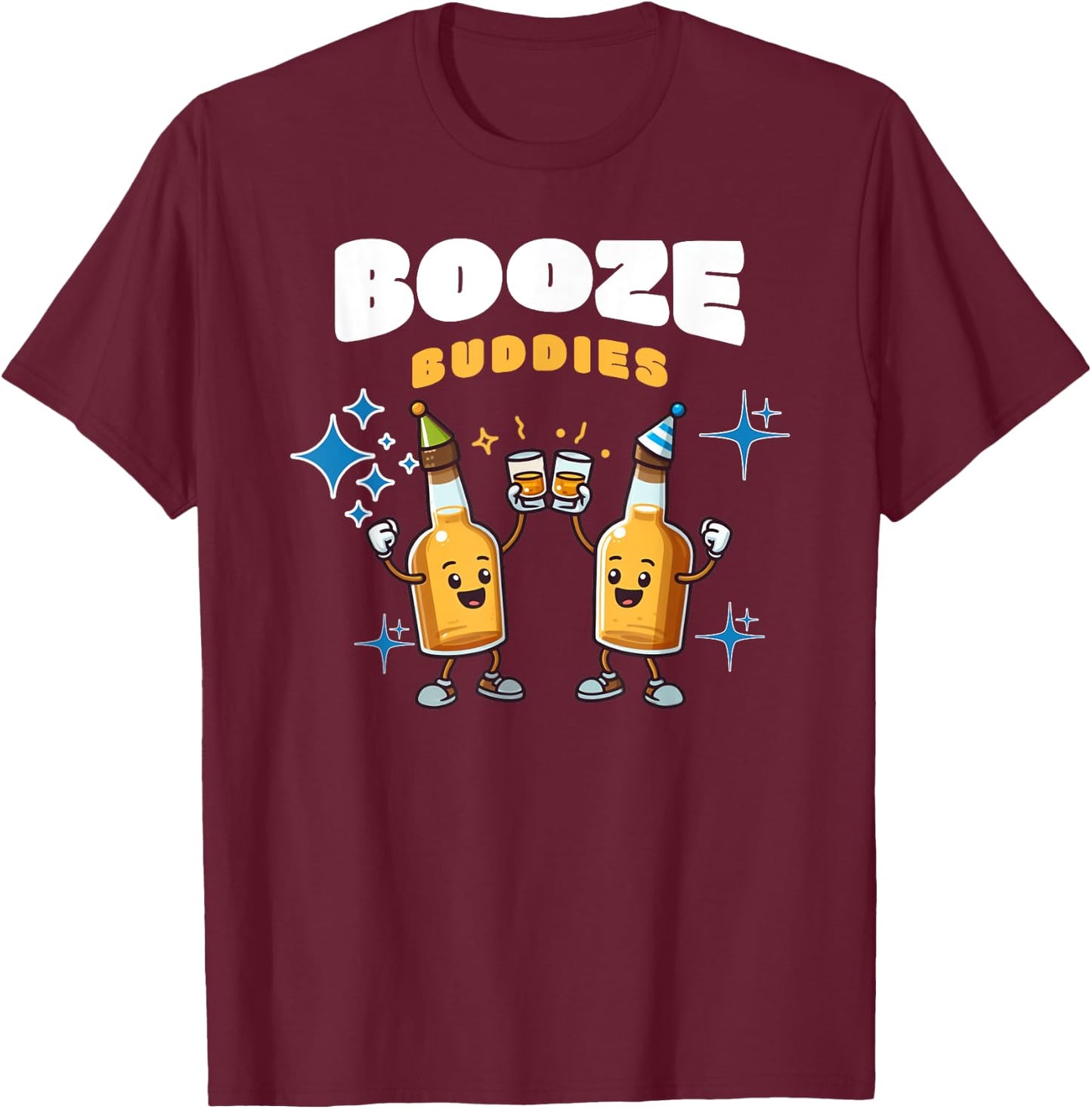 Booze Buddies Funny Alcoholic Festival Bar Hopping T-Shirt - T-Shirt | Maroon