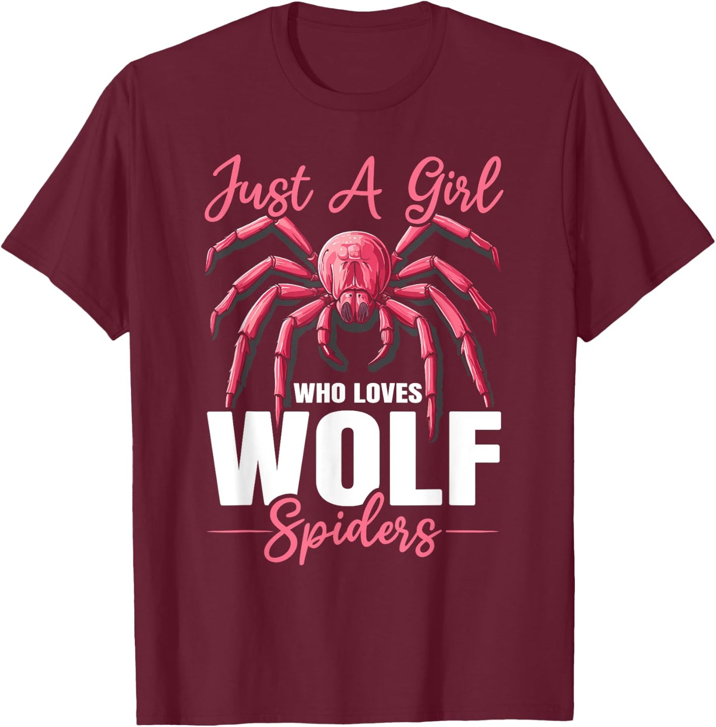 Wolf Spider Terrarium Insect Lover Web Arachnid T-Shirt - T-Shirt | Maroon