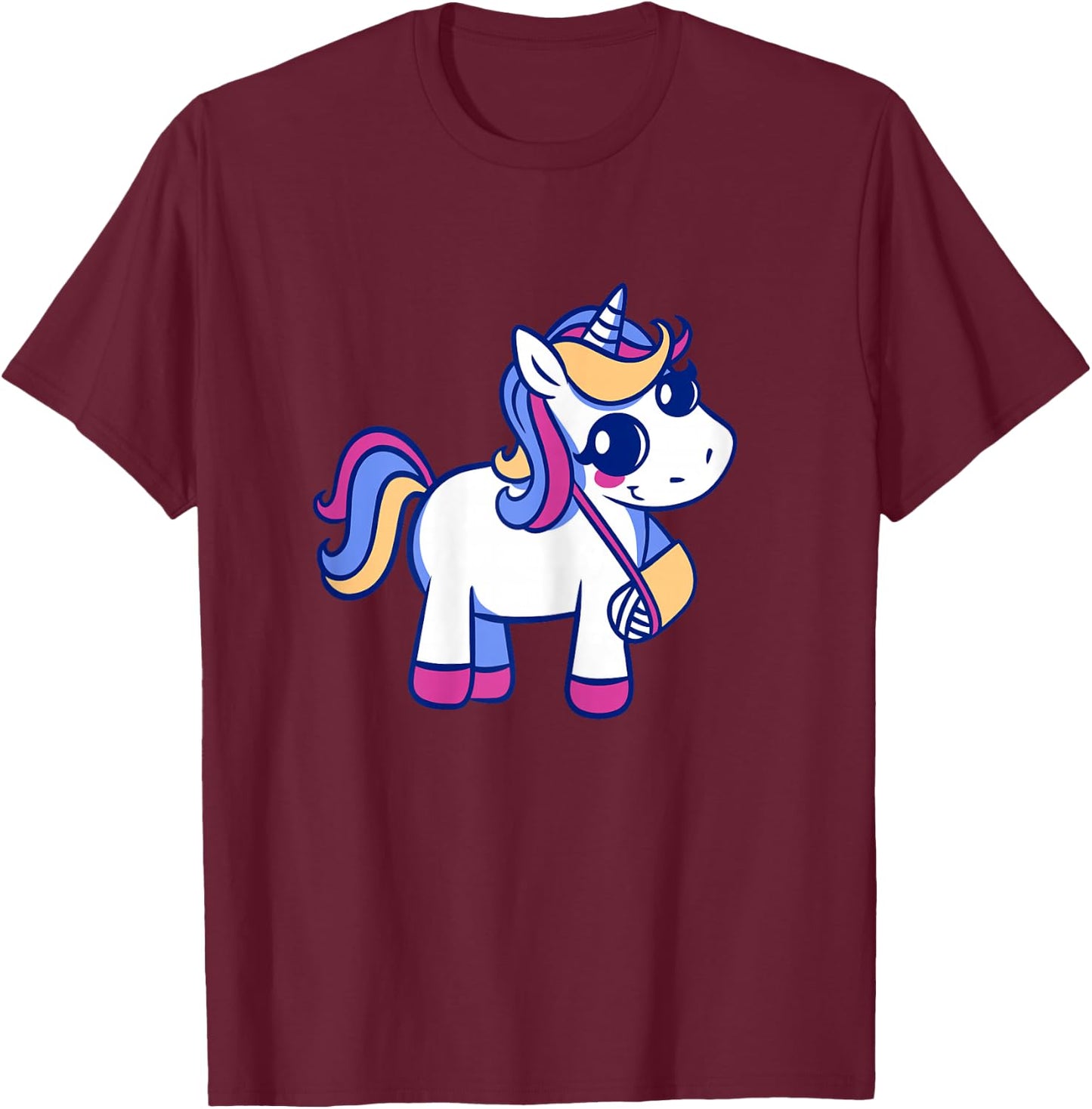 Unicorn Broken Arm for Girls T-Shirt - T-Shirt | Maroon