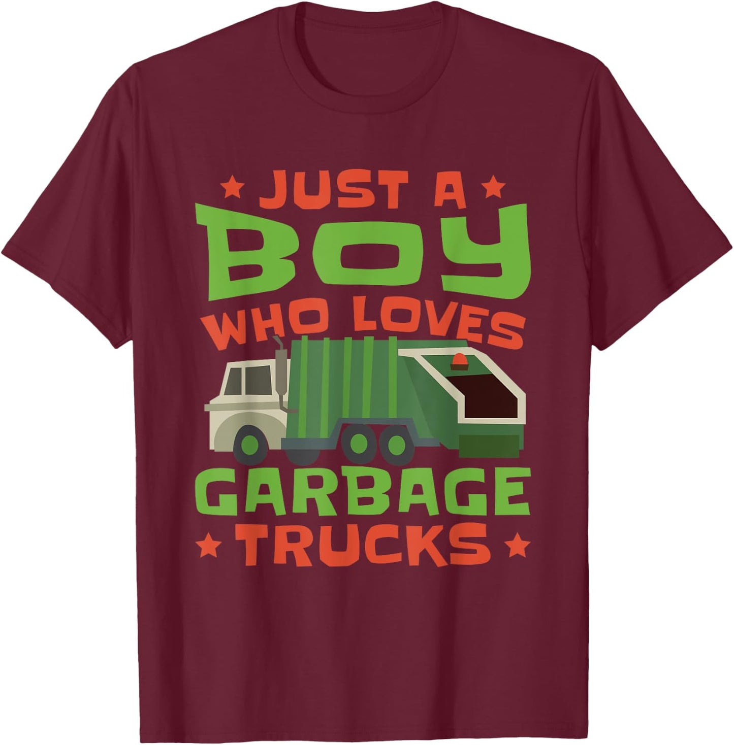 Trash Trucks Kids Garbage Truck Toddler T-Shirt - T-Shirt | Maroon
