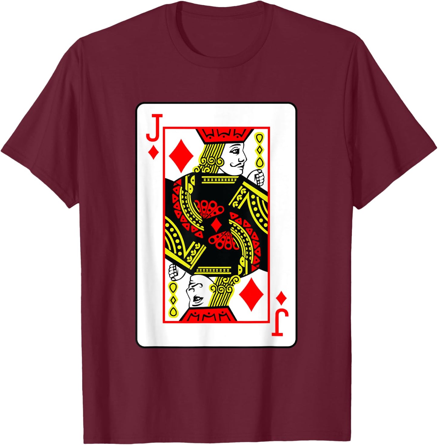 Jack Of Diamonds Poker Card Games Playing Cards Black Jack T-Shirt - T-Shirt | Maroon