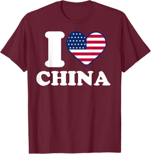 I love China I heart China T-Shirt - T-Shirt | Maroon