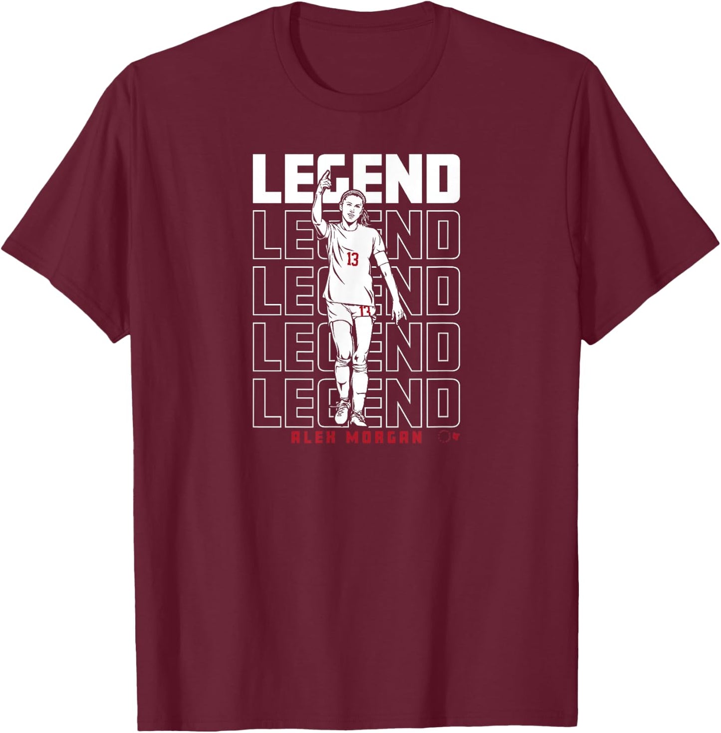 Alex Morgan - Legend - USWNT Players Association Soccer T-Shirt - T-Shirt | Maroon