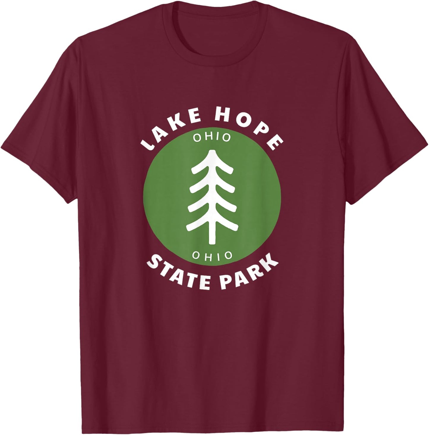Lake Hope State Park Ohio OH Tree Outdoors Forest T-Shirt - T-Shirt | Maroon